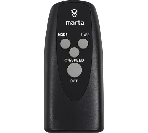 Вентилятор напольный MARTA MT-FN2557A черный/голубой 42239