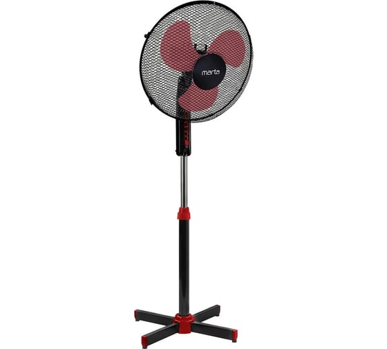 Вентилятор напольный MARTA MT-FN2530 черный/красный 39888