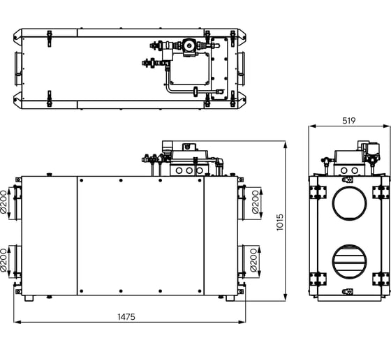 Вентиляционная установка TURKOV Zenit Heco XM 560 W2R220 v2 (ПВУ, жидкостн. нагреватель, 3-ст. рекуператор, автоматика, комплект датчиков) ЦБ-00062033