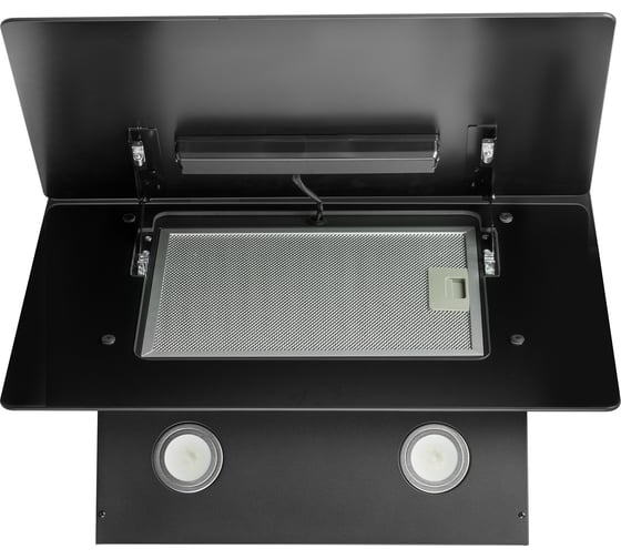 Наклонная вытяжка Centek ширина 60 см, 1000 м3/час (233 Вт), 3 скор, LED, сенсор CT-1830-60 Black