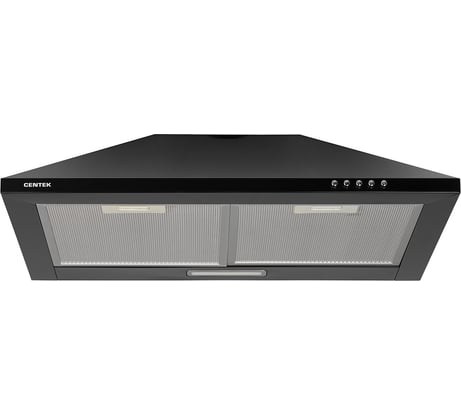 Вытяжка Centek черный, ширина 60 см, купол, 800 м3/час, 250 Вт, 3 скорости, СТ-1820-60 BLACK