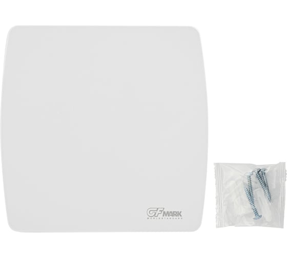 Вытяжной вентилятор GFmark D-100 мм, с обратным клапаном, с таймером и сенсорным датчиком движения, квадратный, закрытый, из АБС пластика, цвет БЕЛЫЙ. 50042