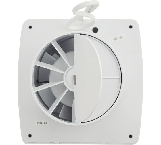 Вытяжной вентилятор GFmark D-100 мм, с обратным клапаном, с таймером и сенсорным датчиком движения, квадратный, закрытый, из АБС пластика, цвет БЕЛЫЙ. 50042