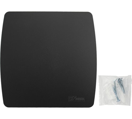 Вытяжной вентилятор GFmark D-100 мм, с обратным клапаном, с таймером и сенсорным датчиком движения, квадратный, закрытый, из АБС пластика, цвет ЧЕРНЫЙ. 50043