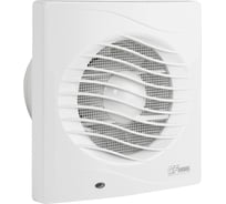 Вытяжной вентилятор, Ø100 мм, с обратным клапаном и москитной сеткой, квадратный, с решеткой, из АБС пластика, цвет БЕЛЫЙ. GFmark 5001