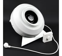 Комплект KRAFTAIR вентилятор канальный круглый с регулятором, вилкой, кронштейном ВКК-200V+регулятор,вилка,кронштейн