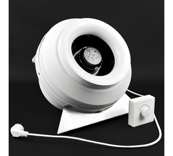 Комплект KRAFTAIR вентилятор канальный круглый с регулятором, вилкой, кронштейном ВКК-250V+регулятор,вилка,кронштейн 1