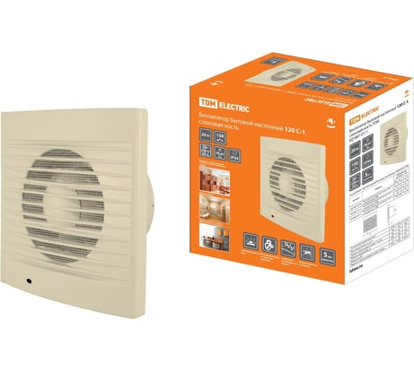Бытовой настенный вентилятор TDM ELECTRIC 120 С-1, слоновая кость SQ1807-0111