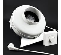 Комплект KRAFTAIR вентилятор канальный круглый с регулятором, вилкой, кронштейном ВКК-125V+регулятор,вилка,кронштейн