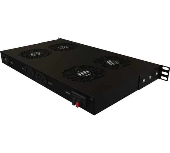 Вентиляторный модуль Hyperline TRFA-MICR-4F-RAL9004 19", 1U, глубиной 290мм, с термостатом 28434
