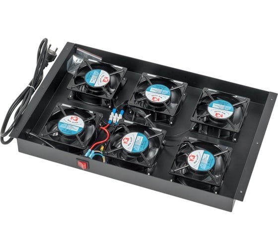Блок 6-ти вентиляторов в крышу шкафа LANMASTER DCS глубиной 1070 мм LAN-DC-CB-FAN6-10