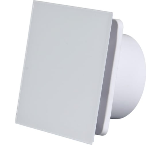 Вентилятор вытяжной VENTSFERA со стеклянной лицевой панелью и обратным клапаном, D 100 100 DZEN White glass