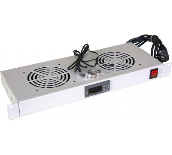 Модуль вентиляторный с термостатом REXANT 19 1U с 2-мя вентиляторами 04-2604