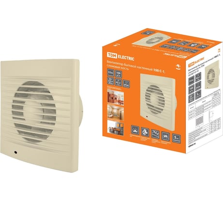 Бытовой настенный вентилятор TDM ELECTRIC 100 С-1, слоновая кость SQ1807-0110