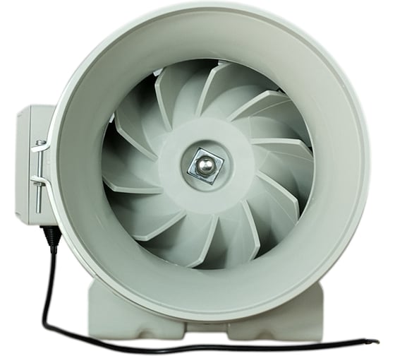 Канальный вентилятор TECHNO HF-250P, 2-х скоростной, D250мм, 1064/1405м3/час, 371/488Па, пластик, провод 0.6м, 225Вт, 230В 707250