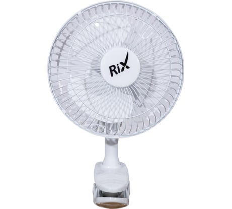 Настольный бытовой вентилятор RIX RDF-1500WB, прищепка и основание, цвет белый, 15Вт 42556