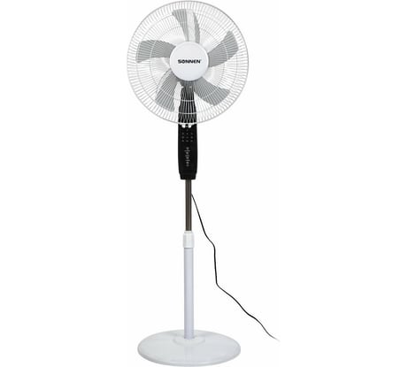 Напольный вентилятор SONNEN 3 режима, пульт ДУ, TF-45W-40-520, d=40 см, 45 Вт, белый, 454788