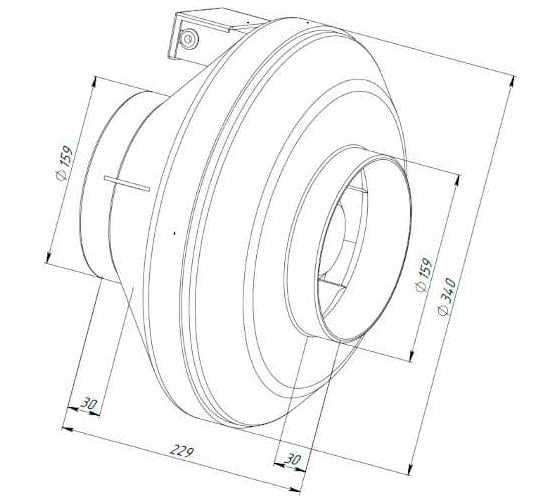 Канальный круглый вентилятор Naveka V(AC1/D)- 160 (пластиковый корпус) УН-00005839