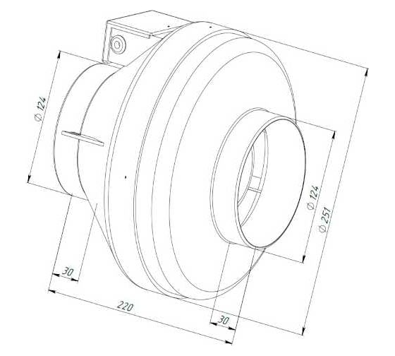 Канальный круглый вентилятор Naveka V(AC1/D)- 125 (пластиковый корпус) УН-00005994