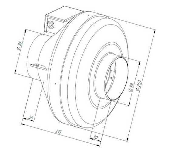 Канальный круглый вентилятор Naveka V(AC1/D)- 100 (пластиковый корпус) УН-00005991
