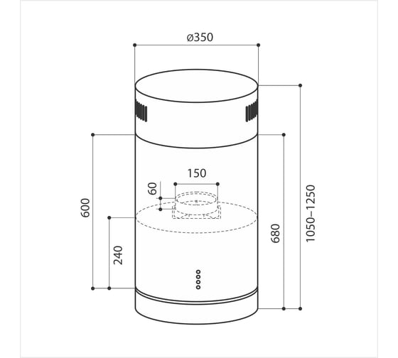 Вытяжка Lex Tubo Isola 350 Inox CHAT000023