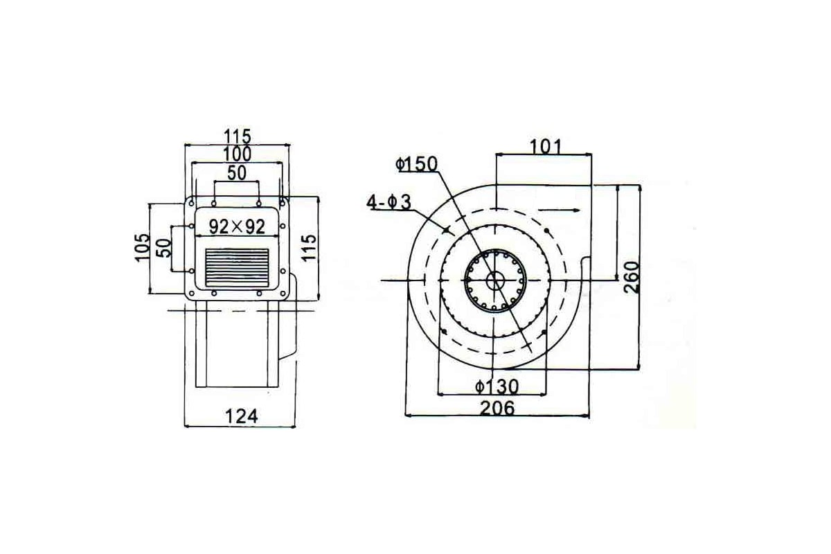 Вентилятор ВРВМ ф радиальный (улитка) ( м3/ч)