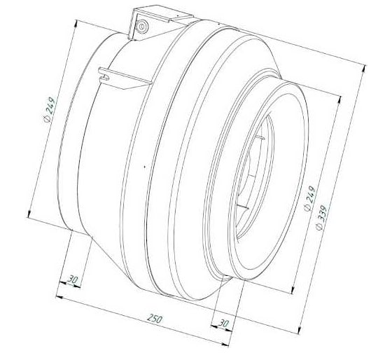 Канальный круглый вентилятор Naveka V(AC1/D)- 250 (пластиковый корпус) (0,16 кВт; 0,75А) УН-00006231