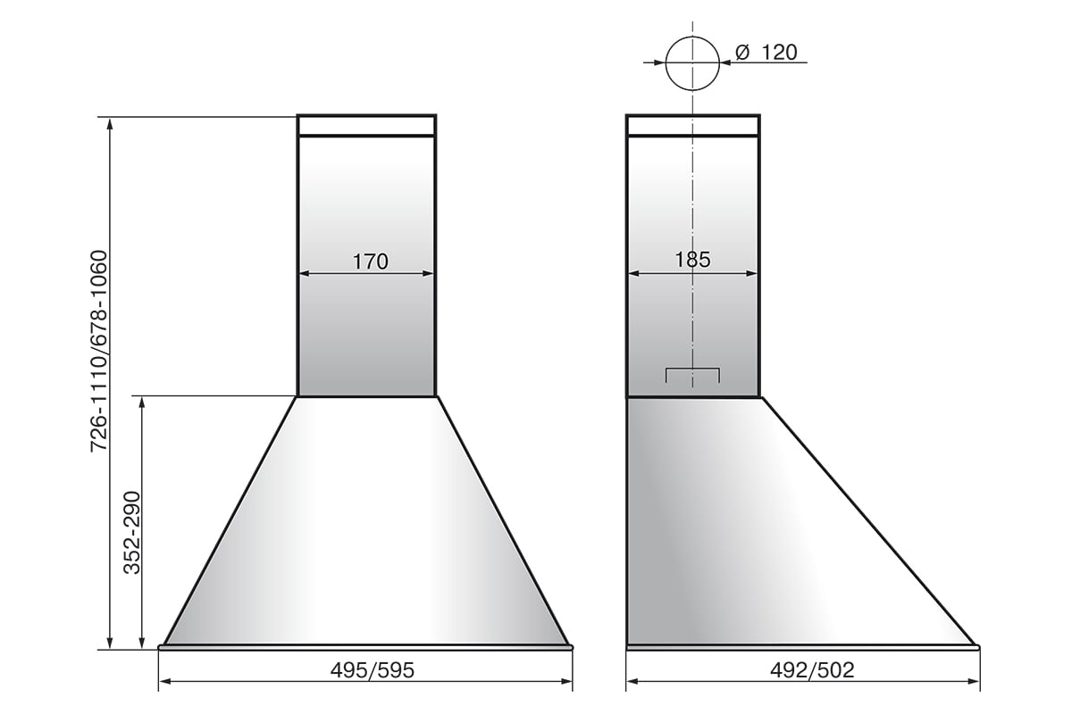 Короб вытяжки для кухни размеры