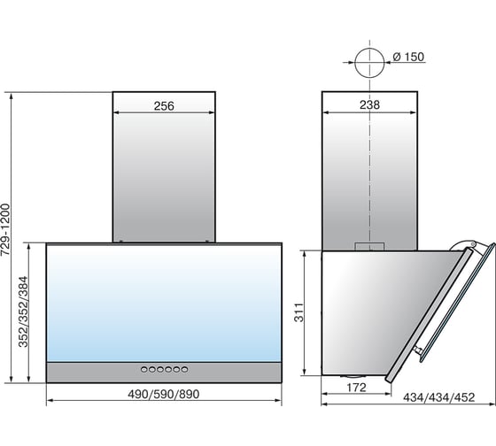 Кухонная вытяжка ELIKOR Рубин S4 60П-700-Э4Д_антрацит/черное 934371