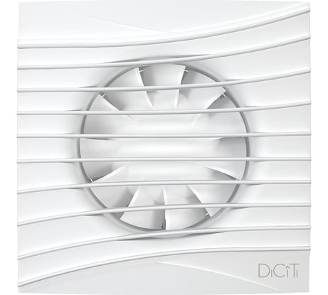 Вентилятор осевой вытяжной с обратным клапаном D 100, декоративный DICITI ЭРА. 90-07742 SILENT 4C Matt white