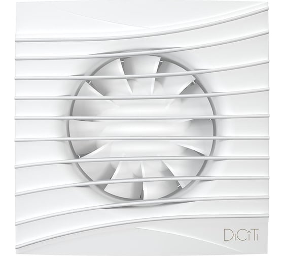 Вентилятор осевой вытяжной с обратным клапаном D 125, декоративный DICITI ЭРА. 90-07743 SILENT 5C Matt white