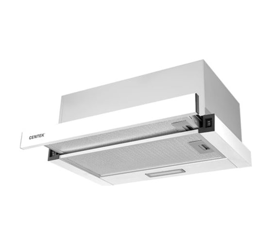 Вытяжка Centek белый, ширина 50см. слайдер, 600 м3/час (67 Вт), 2 скорости, LED CT-1840-50 White