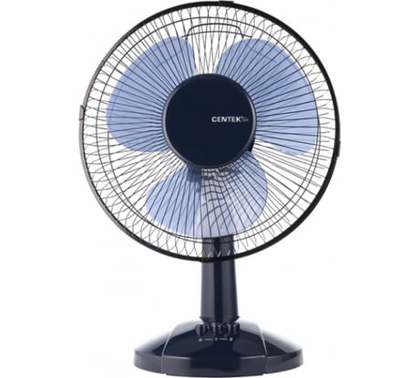 Настольный вентилятор Centek голубой 25Вт, решетка-сетка 27см, лопасти 23 см, 2 скорости CT-5006 Blue