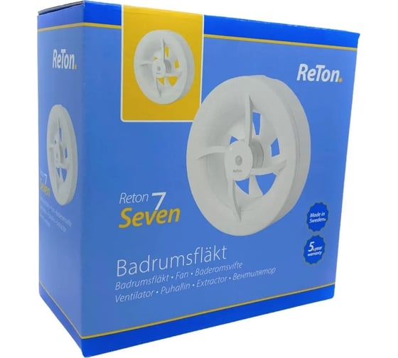 Вытяжной вентилятор RETON Seven White, d100мм, 7 режимов, Швеция 197510