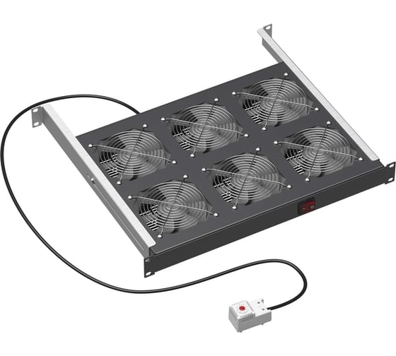 Вентиляторный модуль DKC 19" 6 вентиляторов с термостатом для 19" it-корпусов дкс серии sti/cqe, ral9005 R519VSIT6FTB