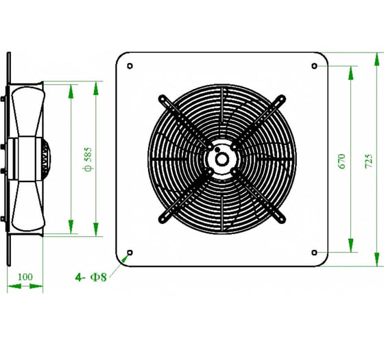 Вентилятор осевой на панели AIR-SC FZY (YWF) 4e-600b 220v 4687203408176