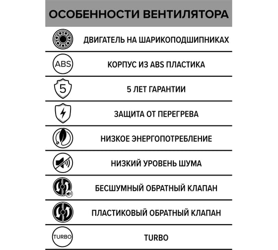 Накладной вентилятор DICITI Breeze 5c turbo, d125 обр.клапан 90-06411