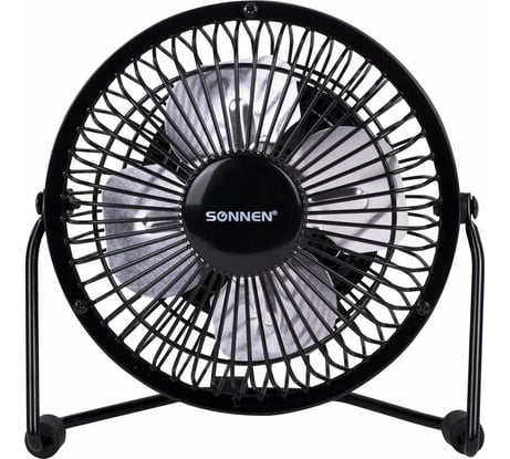 Настольный вентилятор SONNEN Usb Ft10-b37а, d=10 см, 2,5 Вт, металл, черный, 455733