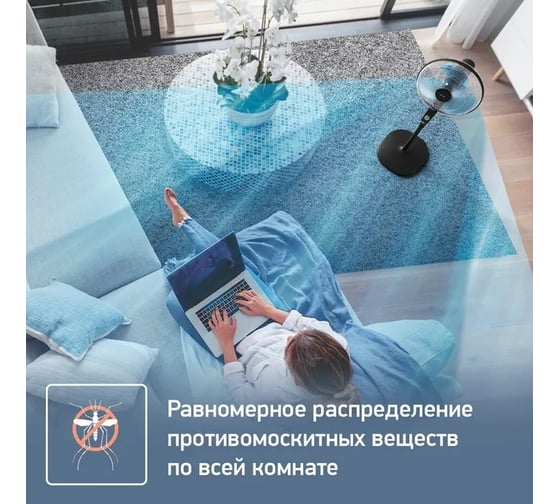Напольный вентилятор TEFAL Essential VF4420F2 60Вт скорост.:3 черный 1731958
