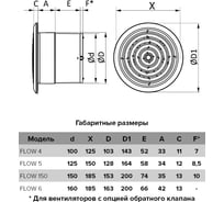 Осевой вытяжной вентилятор с обратным клапаном ERA Flow 4С ВВ D100 88-239