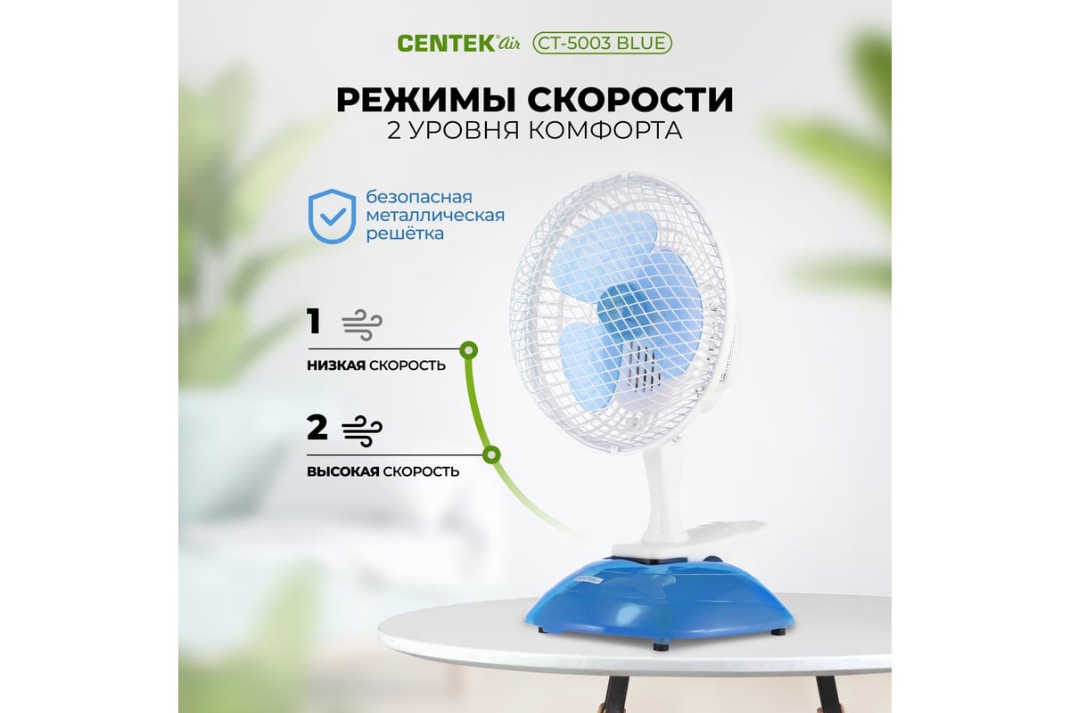 Настольный вентилятор Centek CT-5003 Blue - выгодная цена, отзывы ...