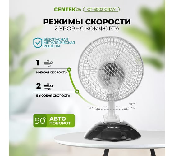 Настольный вентилятор Centek CT-5003 Gray