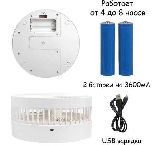 Складной портативный телескопический вентилятор Beroma диаметр 19,5 см 07717372