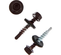 Саморезы кровельные ТУНДРА krep с буром 4.8x28 мм, темно-коричневый 1 кг 7156735