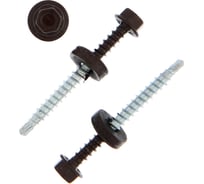 Саморезы кровельные ТУНДРА krep с буром 4.8x50 мм, темно-коричневый 1 кг 7156739