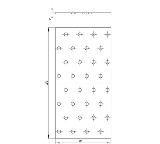 Крепежная пластина ТУНДРА krep, 80x160x2 мм, покрытие цинк 4438443