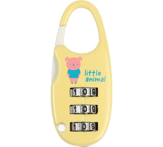 Навесной кодовый замок ТУНДРА Little Animal цвет желтый 5186896 1