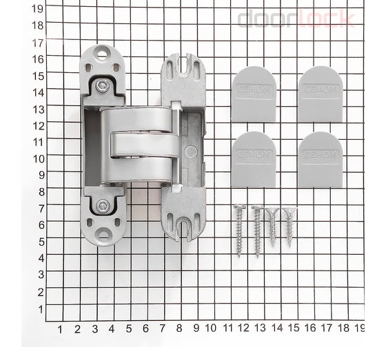 Скрытая петля Cemom Moatti cemom estetic 27 3d 8060 матовый хром, регулируемая, вес полотна до 60 кг, 27x120 мм 51546