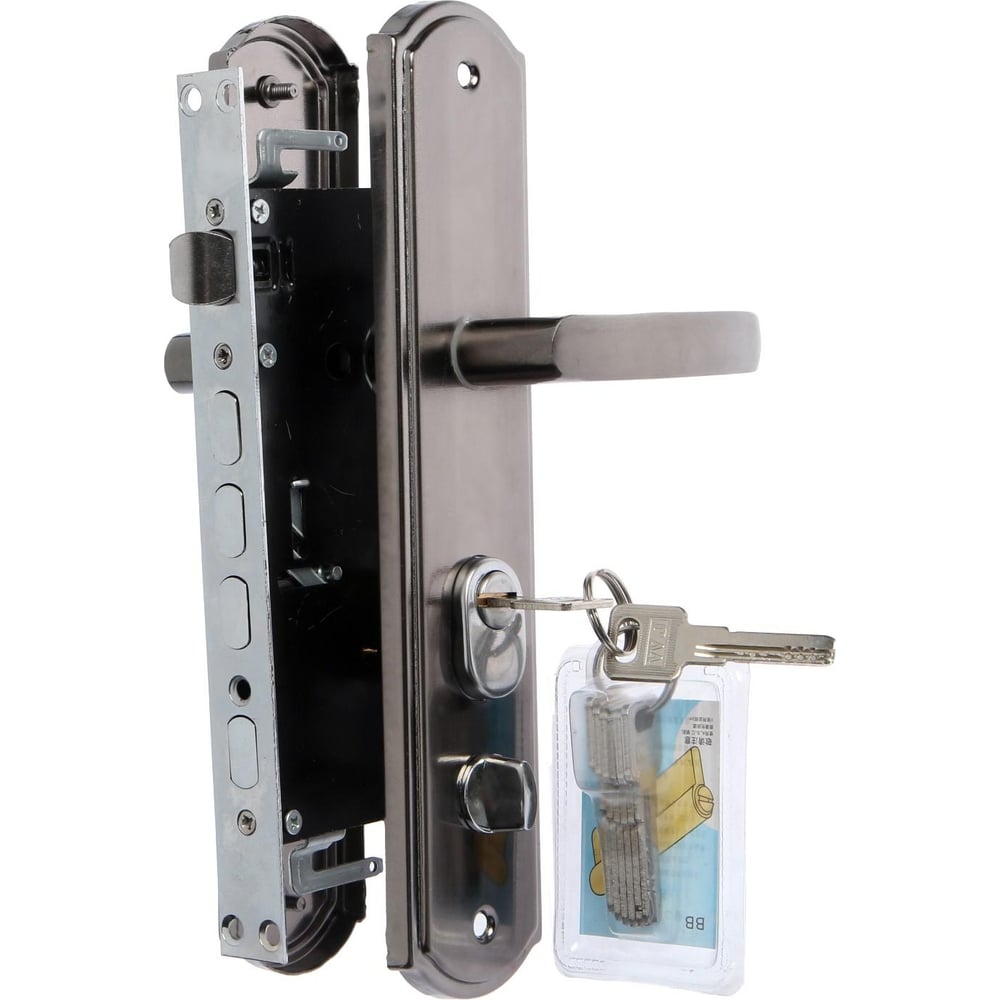 Комплект замка для китайской двери ТУНДРА R2L, с ц/м, с ручками, левый ...