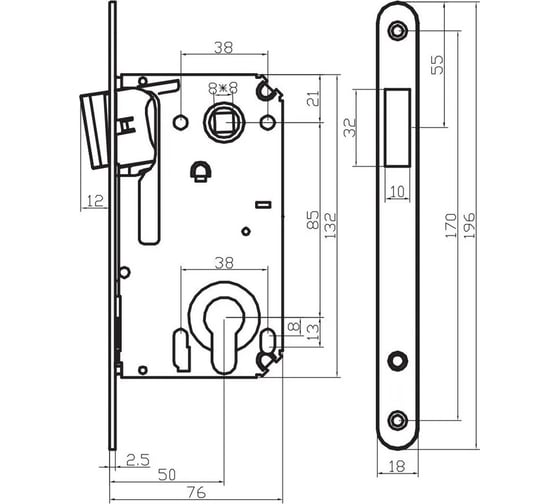 Магнитная защелка PALIDORE l2085 grafit графит, цилиндр 98761303